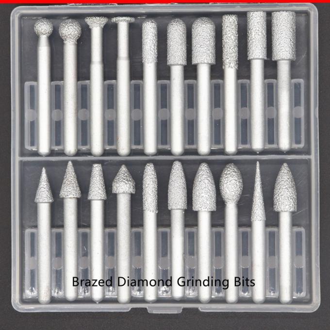 Granite Marble Brazed Diamond Tools , 10mm Die Grinder Diamond Bits