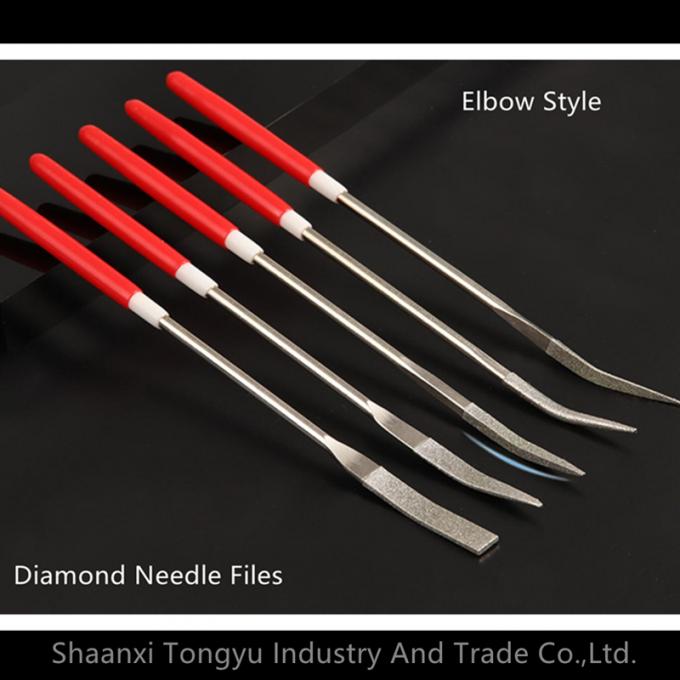Polishing Electroplated Diamond Tools , Bended Diamond Needle File Set