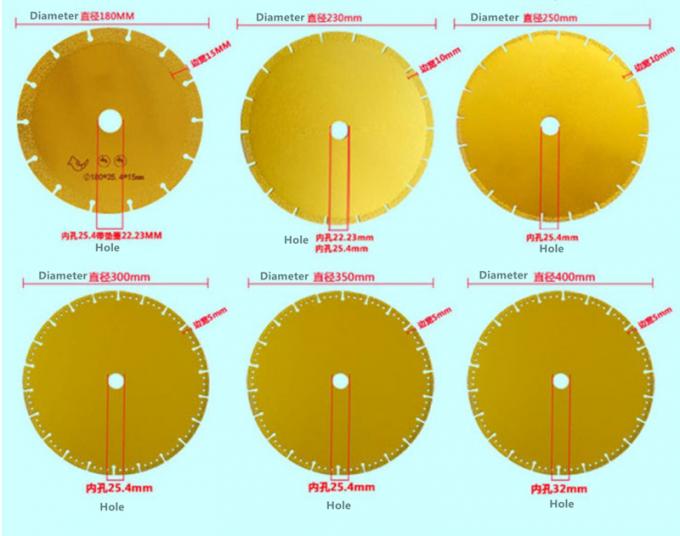 Brazing Diamond Cut Circular Saw Blade , Purple 400mm Diamond Saw Blade